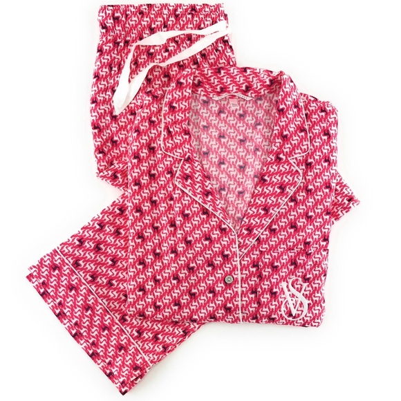 Victoria’s Secret the dreamer flannel pj set size sm deer 🦌 print red & black - Picture 4 of 13